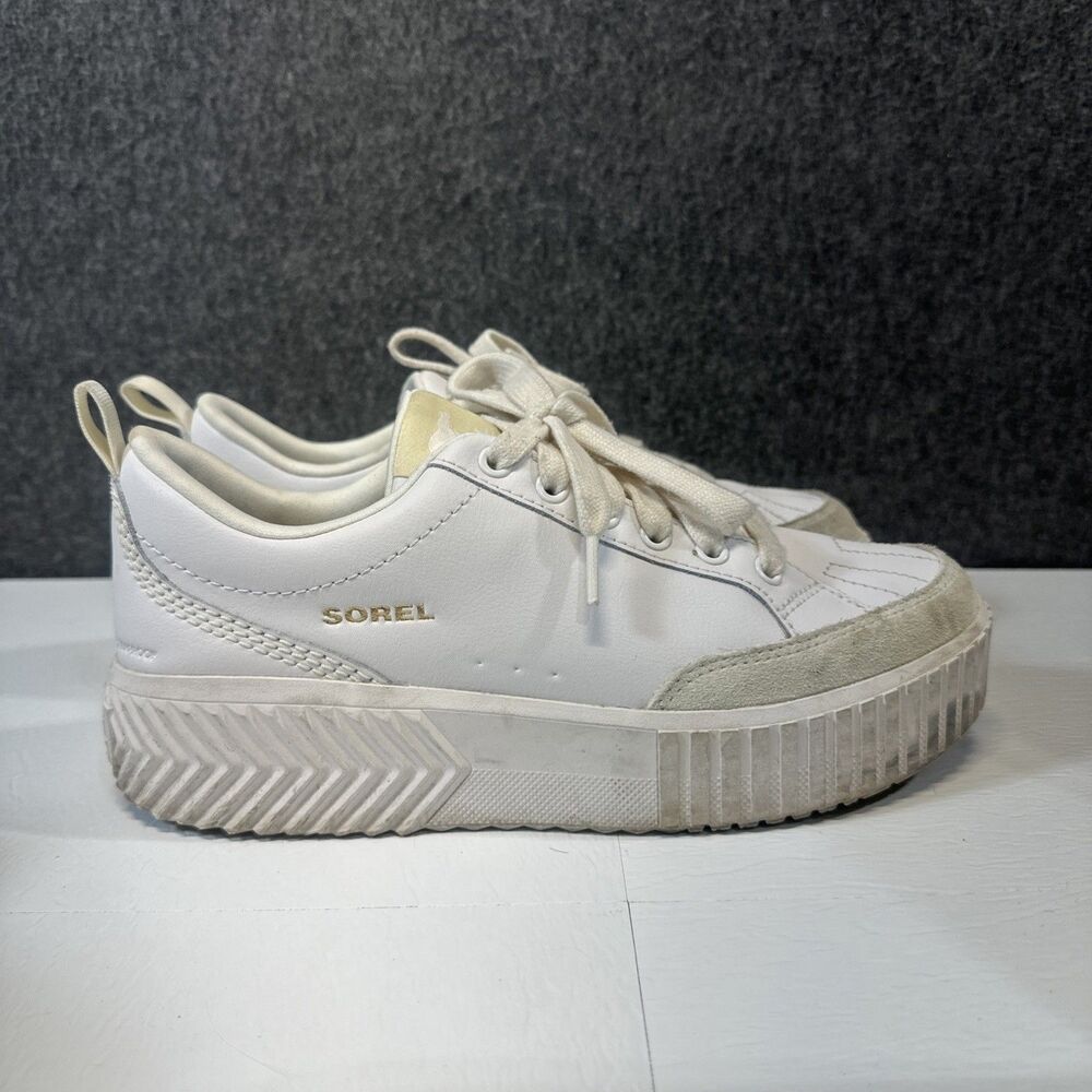 Sorel One Ave Low Waterproof All White Sneakers Lace-Up Shoes Women’s Size 9 B12